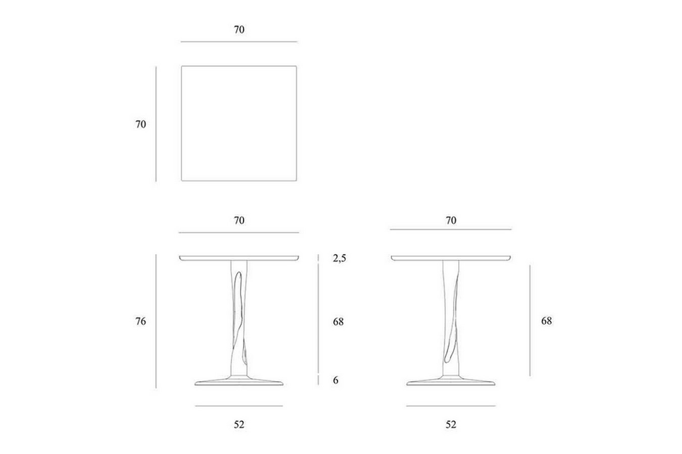 Bistrotisch Torsion Eiche natur 70*70 cm