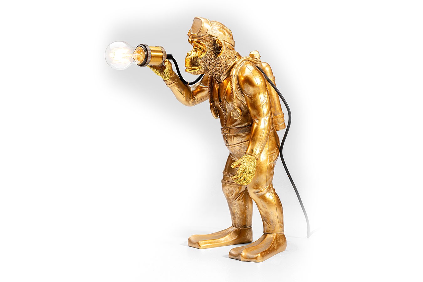 Tischlampe Affe Taucher gold