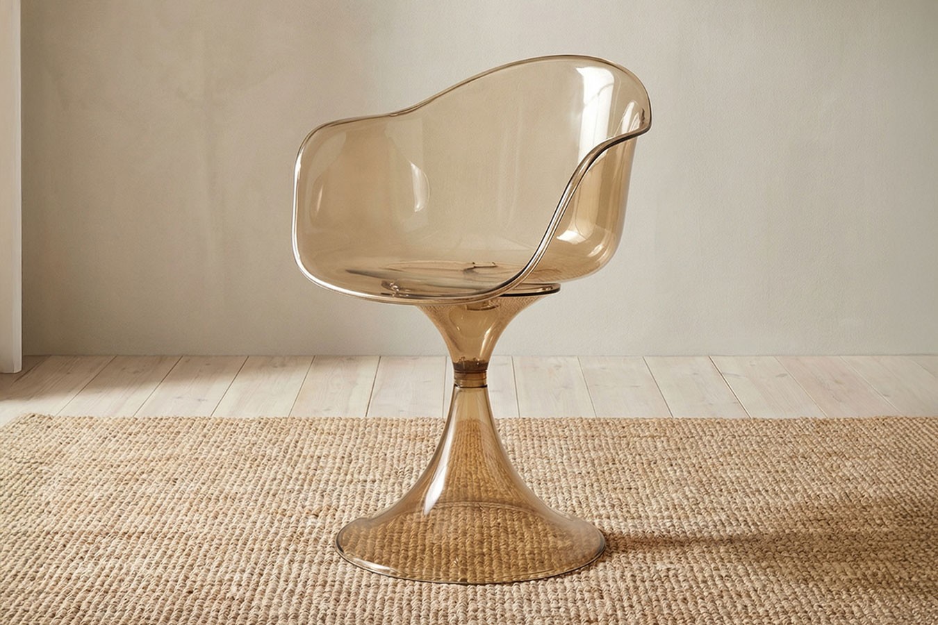 Glow Schalenstuhl beige transparent