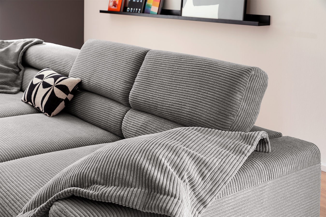 Ecksofa Sarah Cord grau