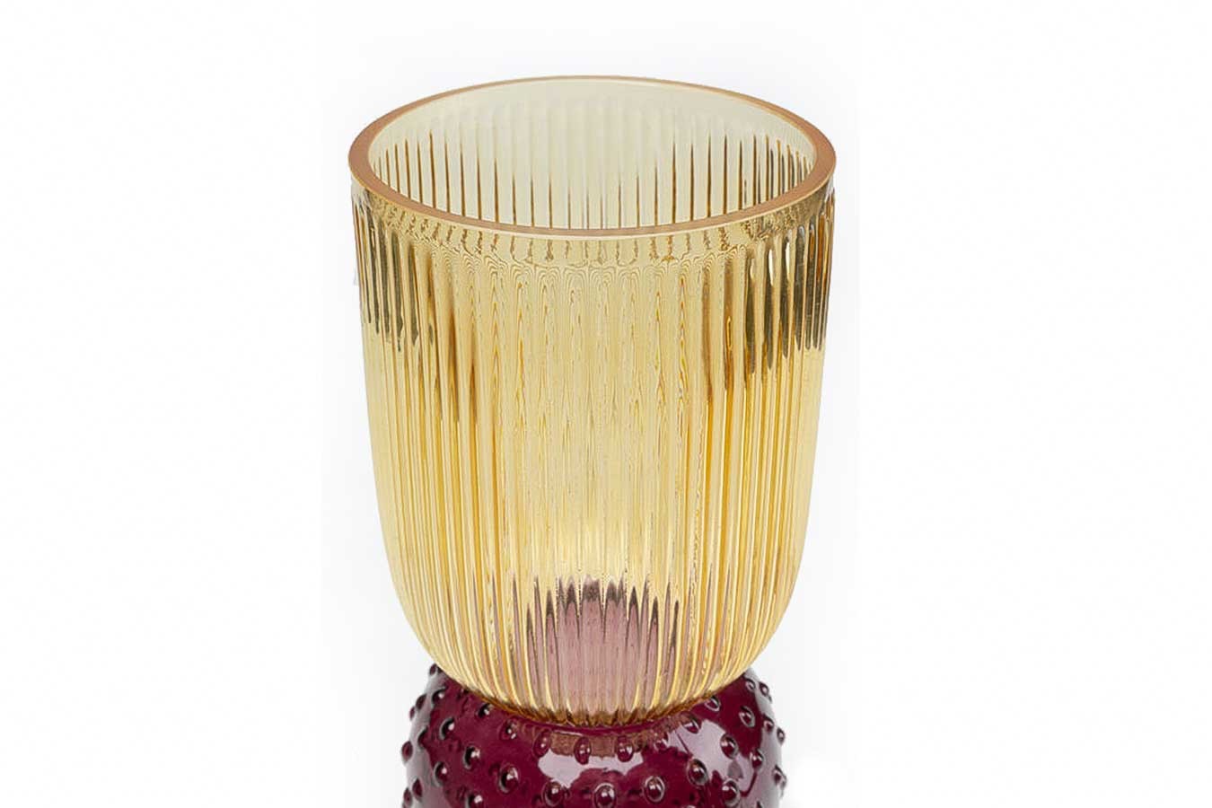 Vase Glas gelb violett