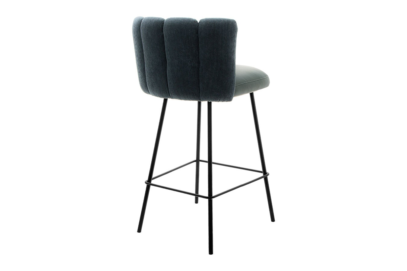 Thekenhocker Gaia Leder blau schmal