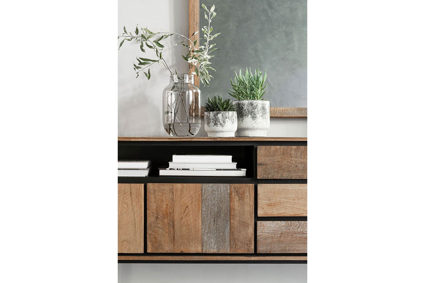 Highboard Metropole Teak Metall B 200 cm