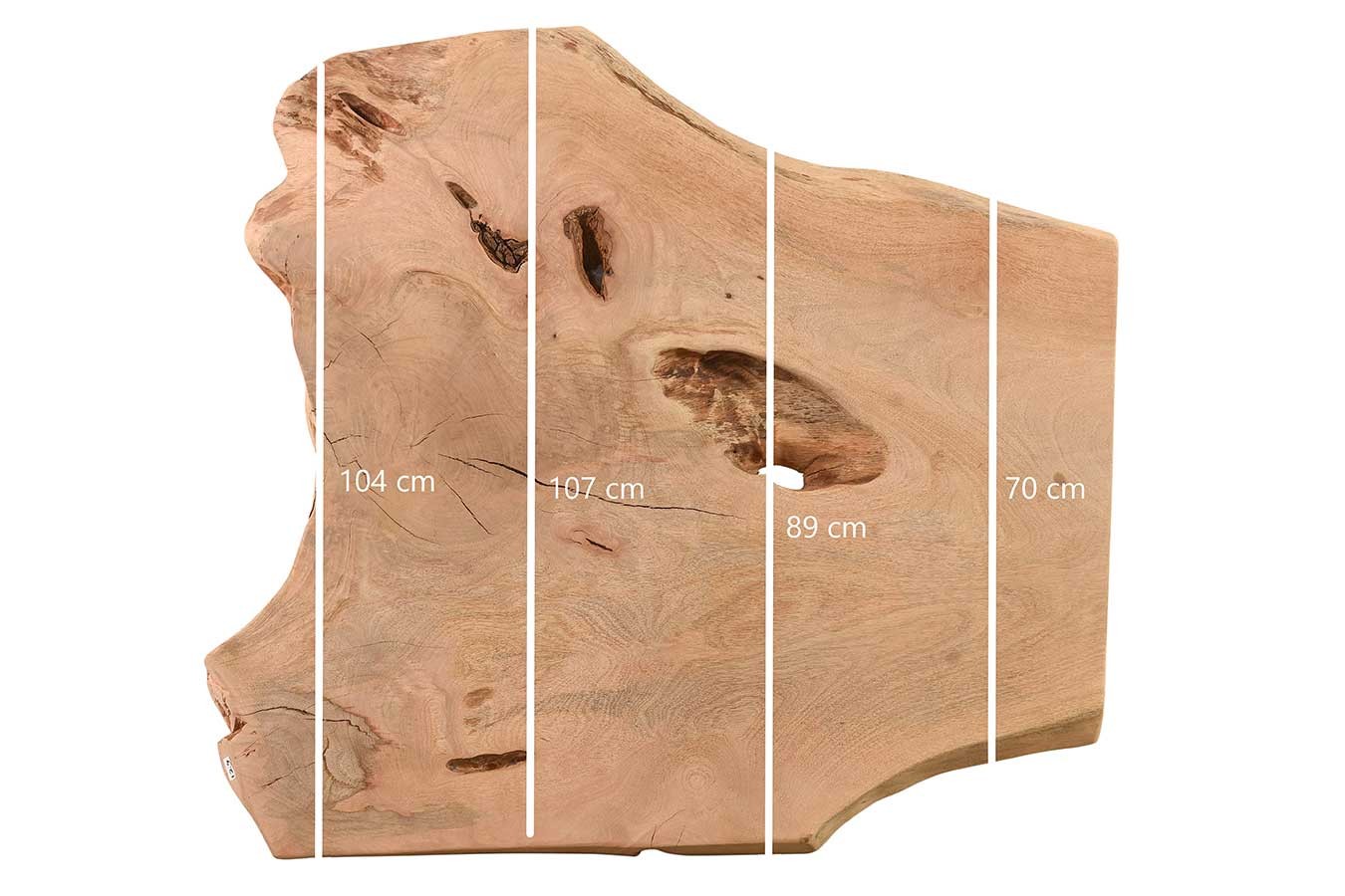 Tischplatte Mango Massivholz Monolith 100 cm