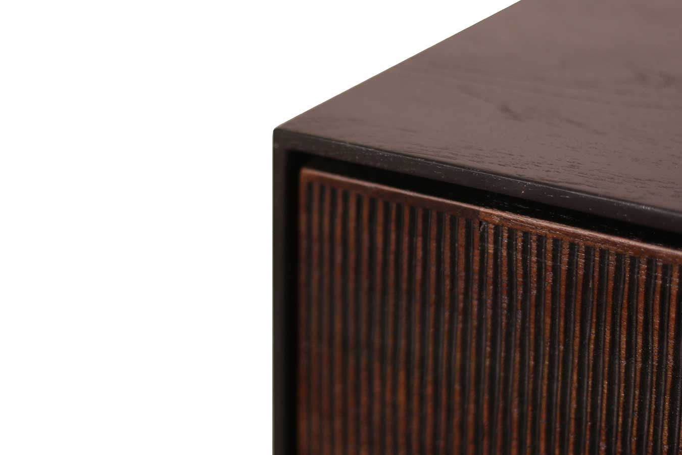 Sideboard Grooves Teak massiv B 152 cm