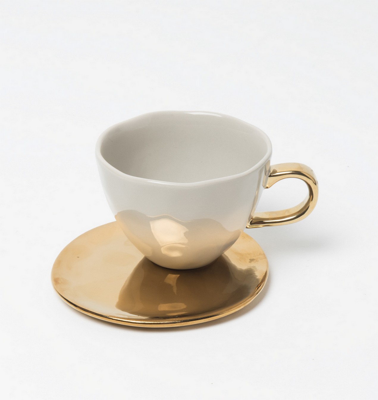 Kaffeetasse Porzellan hellgrau