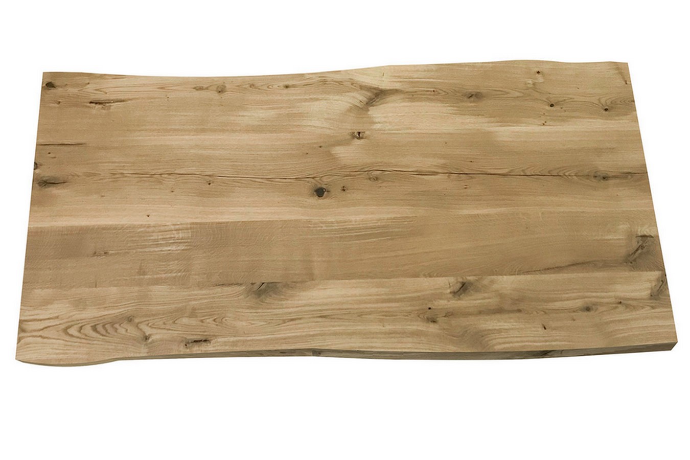 Tischplatte 6,5 cm Asteiche massiv organische Kante ab 60 cm konfigurierbar