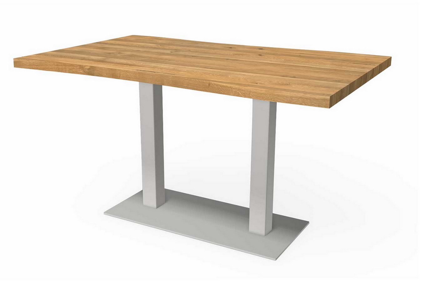 Bistrotisch Eiche organisch Edelstahl 120 cm