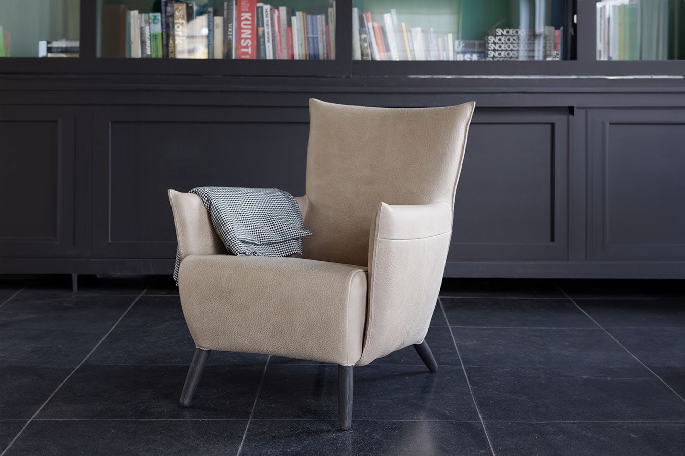 Loungesessel Cheo Leder beige
