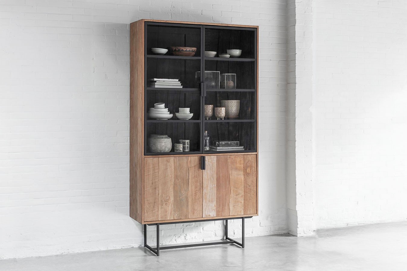 Vitrinenschrank Odeon Teak B 120 cm