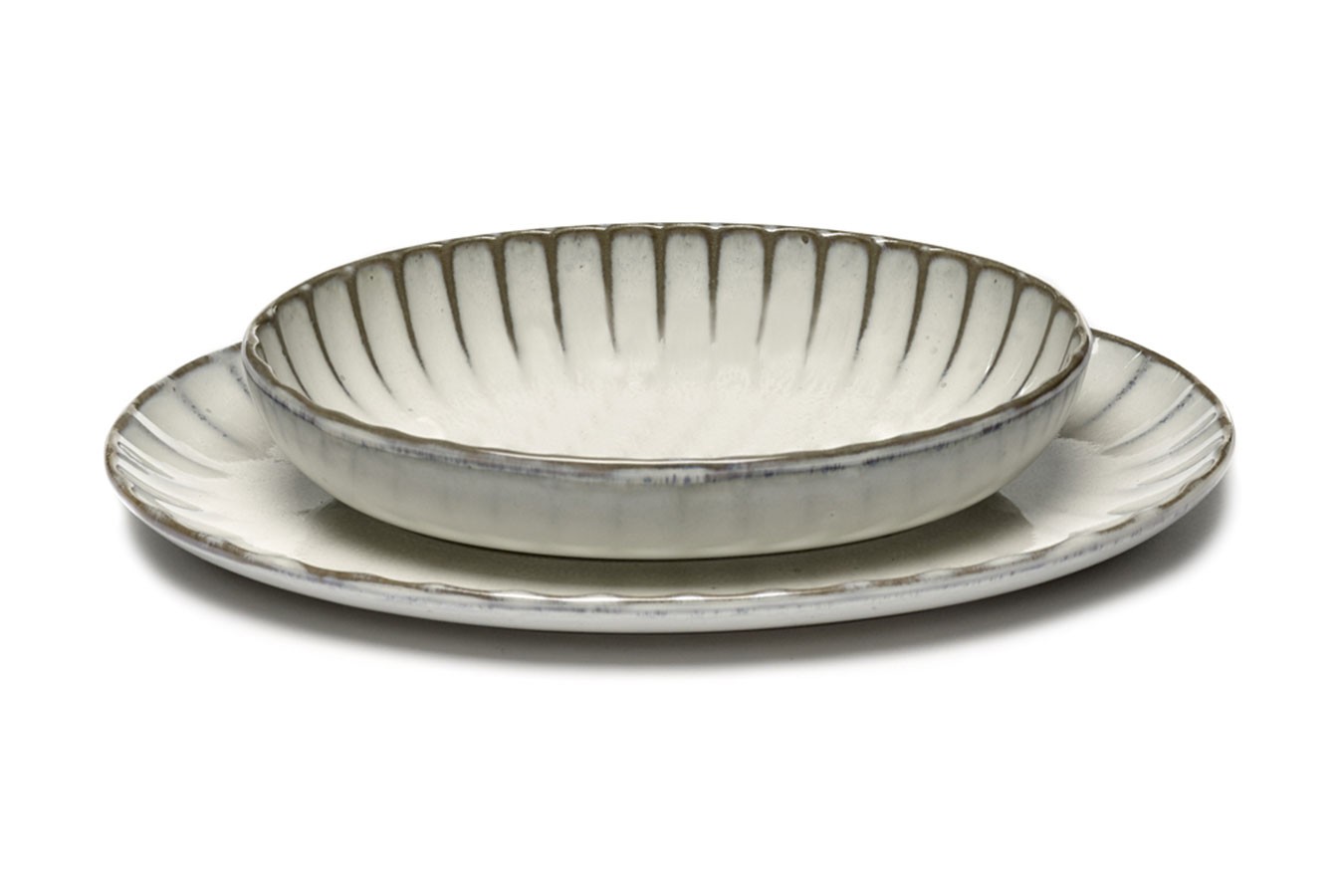 Servierschale Inku oval weiss klein