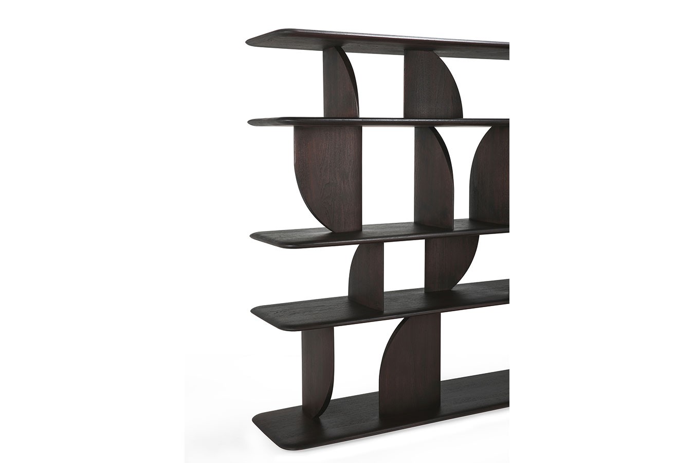 Wandregal Geometric Teak braun gebeizt