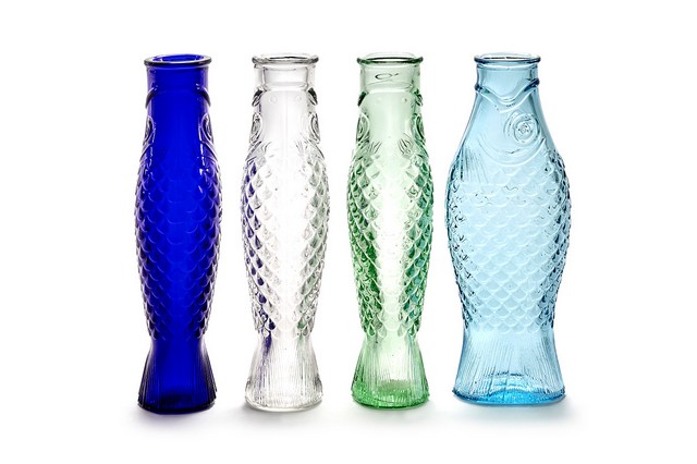 Designer Karaffe Fish & Fish Glas transparent