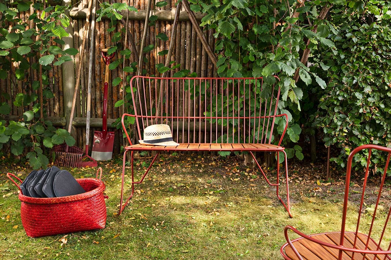Garten Sitzbank Paon rot