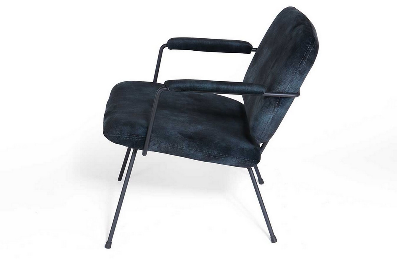 Loungesessel Bossa Nova Samt schwarz-blau