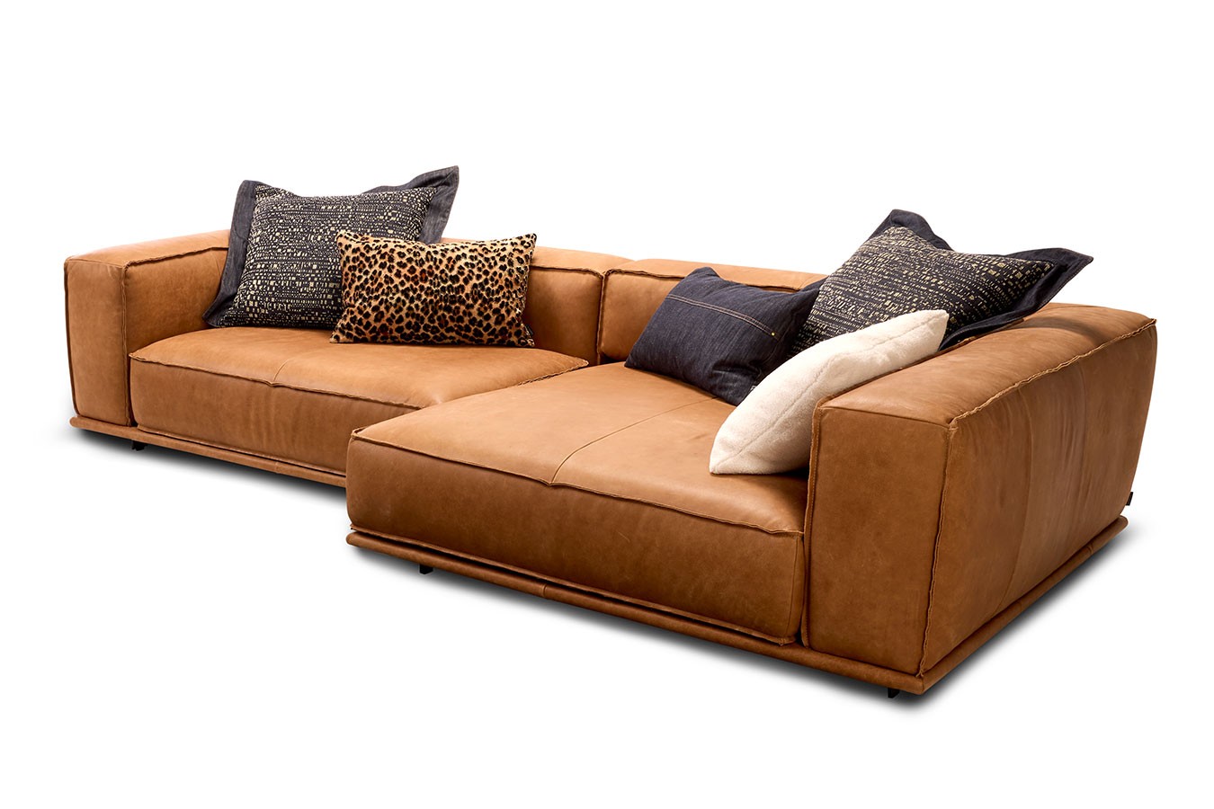 Funktionssofa Wumms! Leder cognac