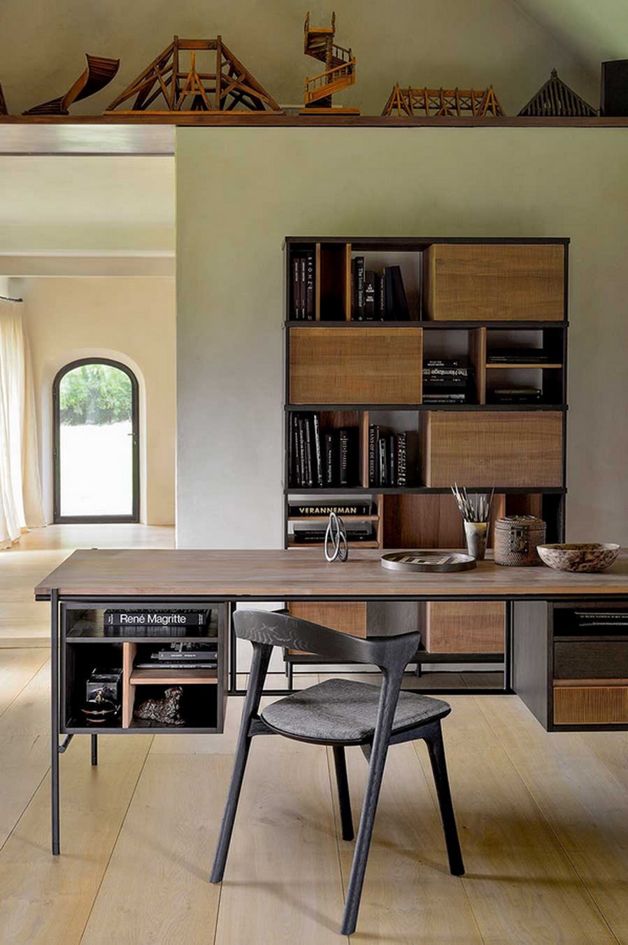 Regal Oscar Teak massiv H 195 cm