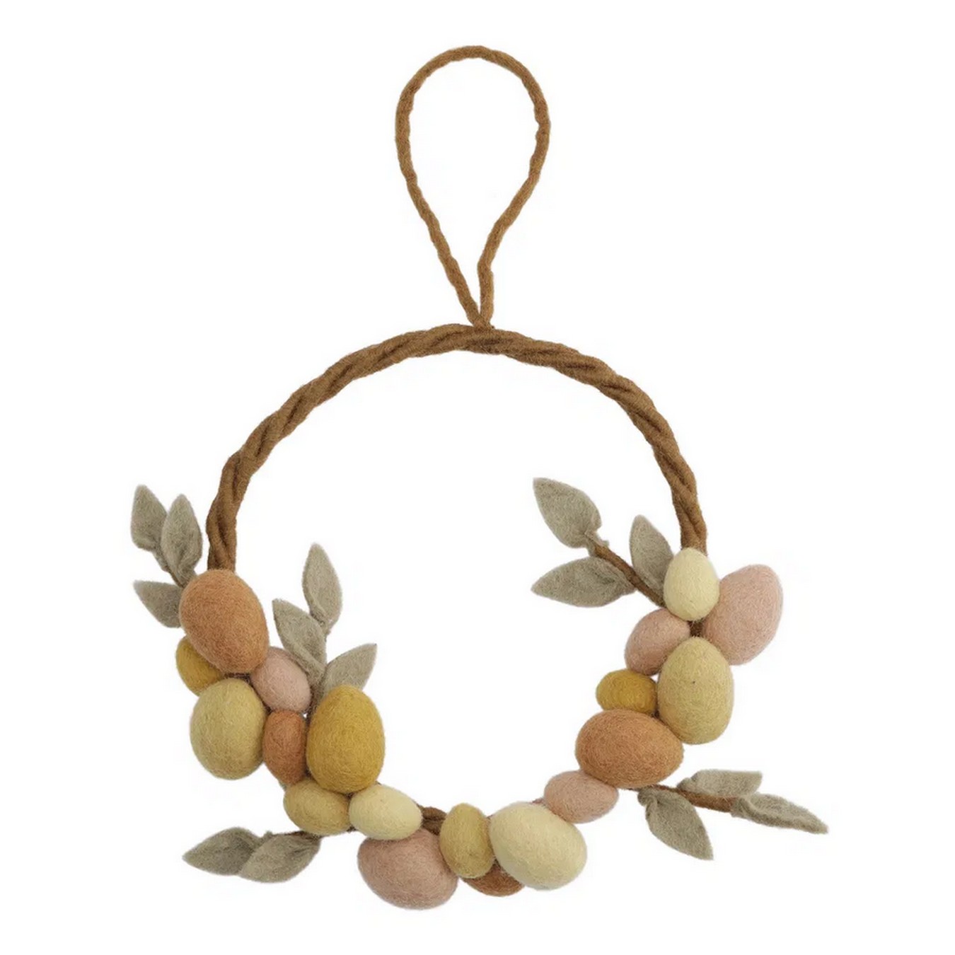 Osterkranz Filz mit gelben Eiern D 25 cm