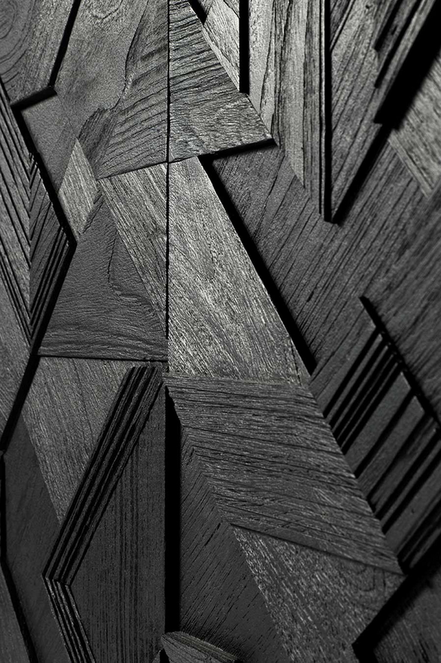 Anrichte Graphic Teak schwarz B 224 cm