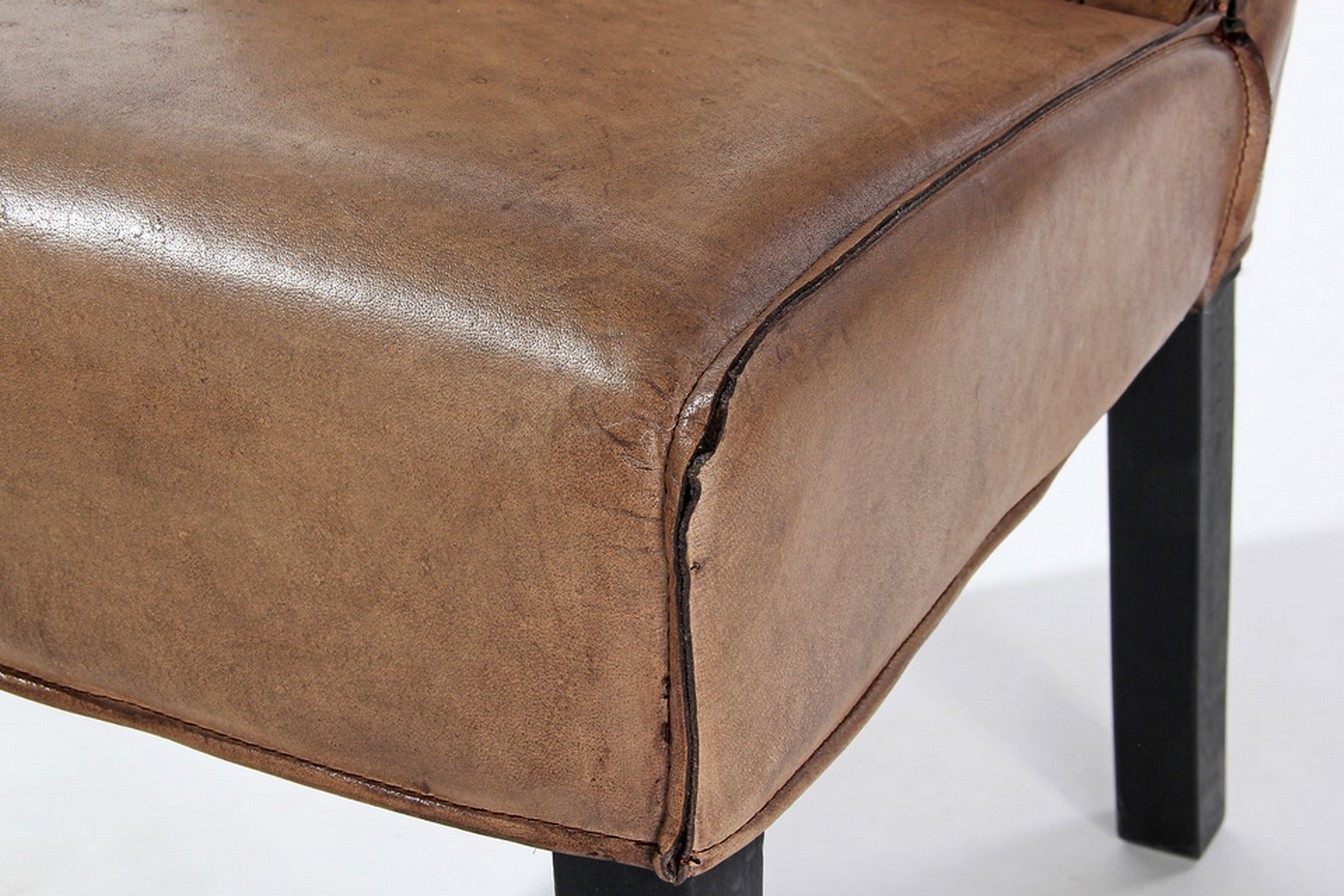 Fily Stuhl Leder/Holz olive
