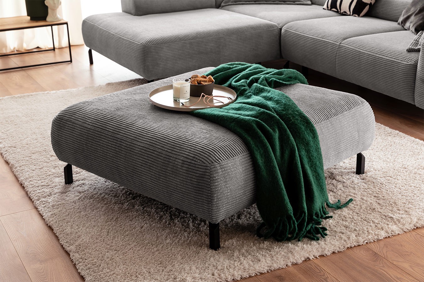Ecksofa Sarah Cord grau