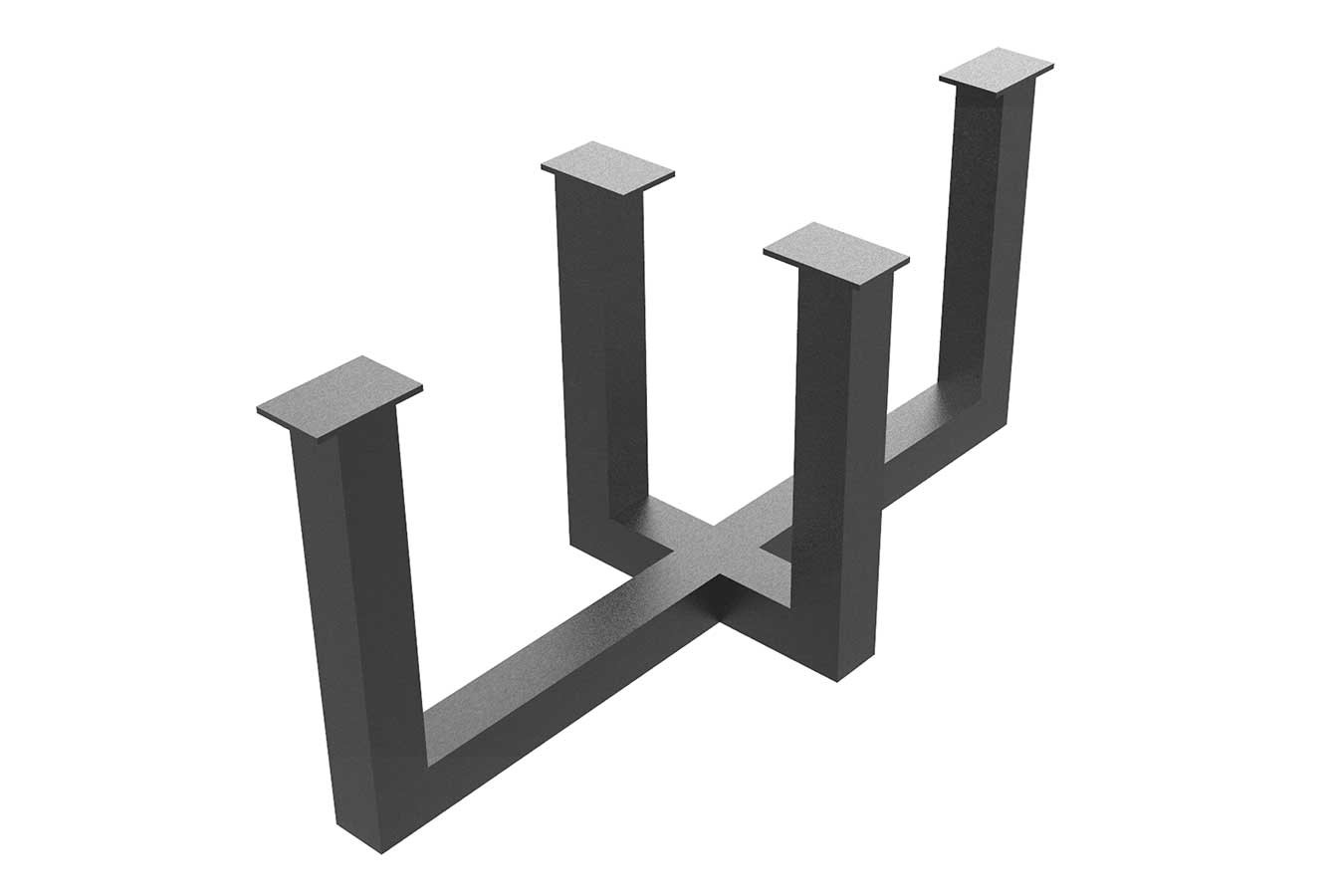 Tischgestell U-lang Rohstahl schwarz 158