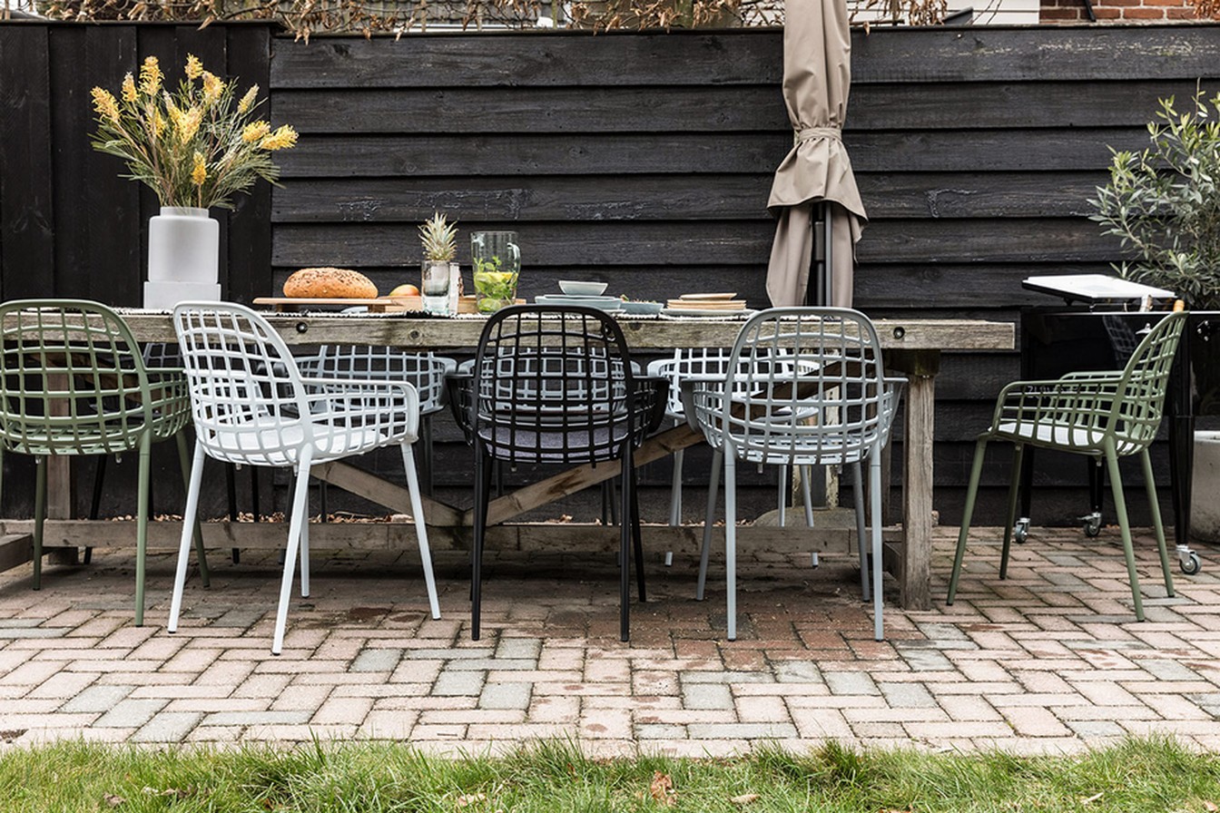 Garten Armlehnstuhl Aluminium weiss