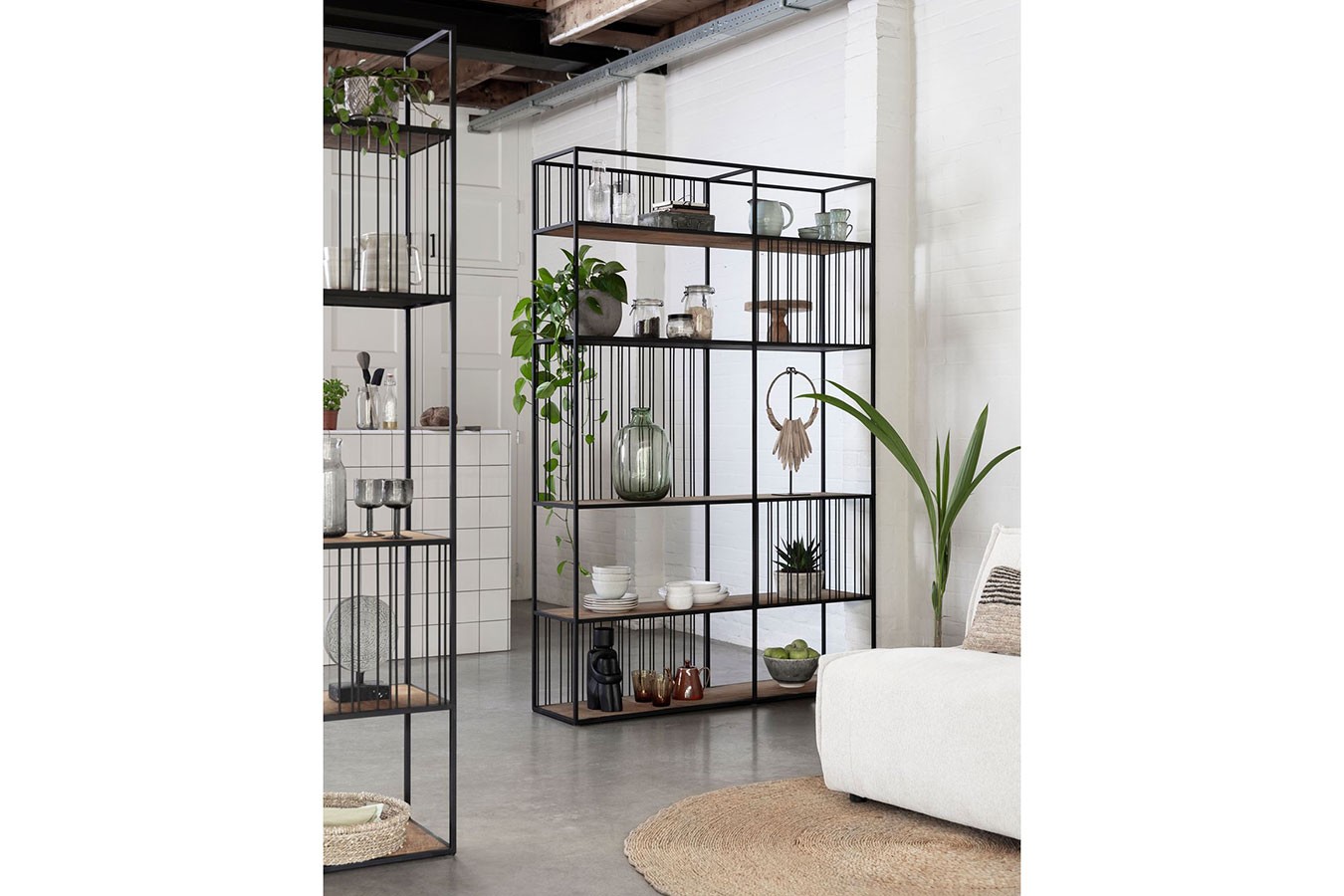 Bücherregal Barra Teak-Metall B 140 cm