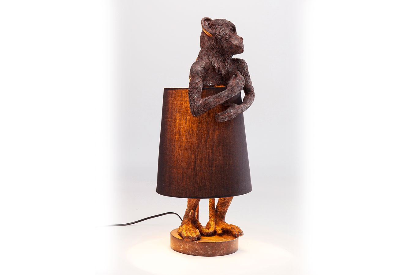 Tischlampe Affe braun schwarz