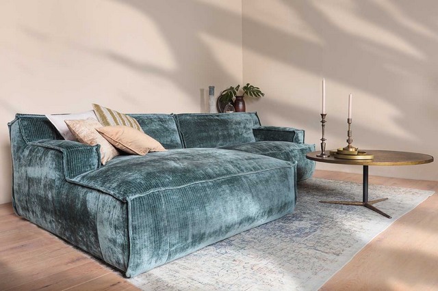 Ecksofa Plantes Cord petrol