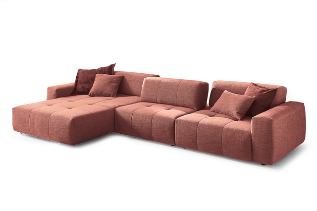 Ecksofa Paddy Stoff flamingo