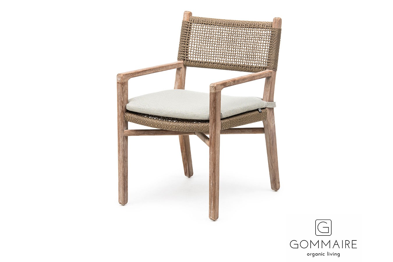 Gartenstuhl mit Arm Fiona Teak grau