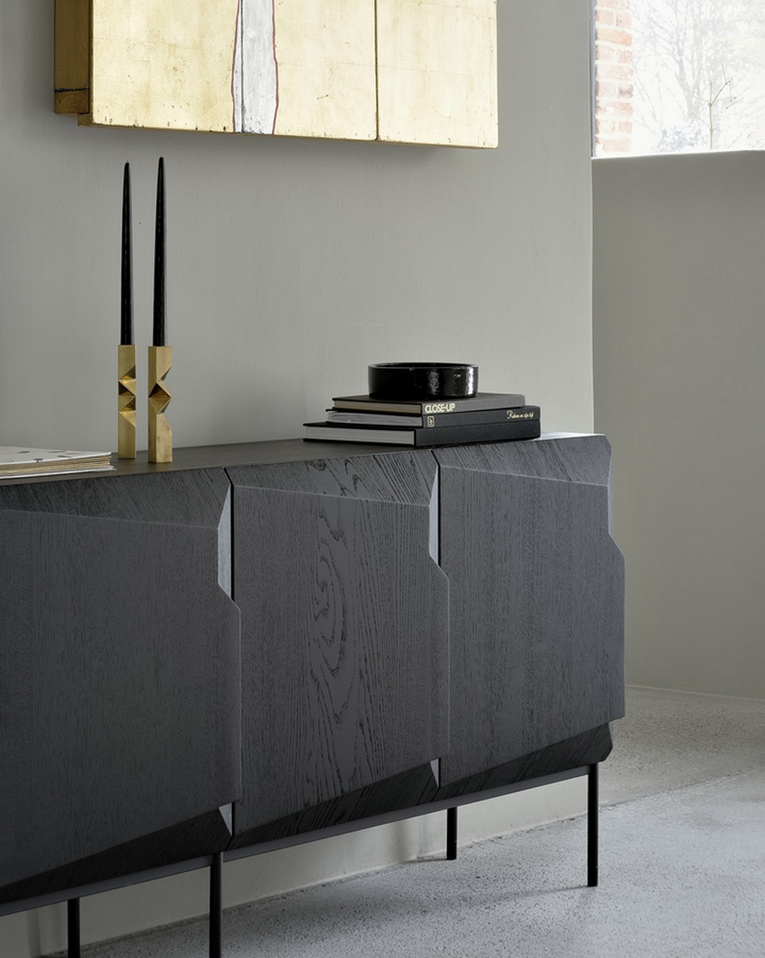 Sideboard Stairs Eiche schwarz B 150 cm