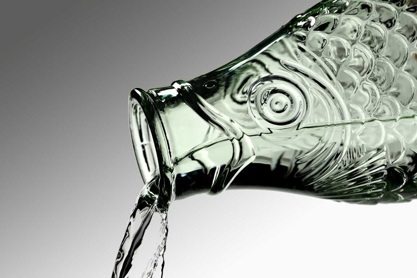 Designer Karaffe Fish & Fish Glas grün