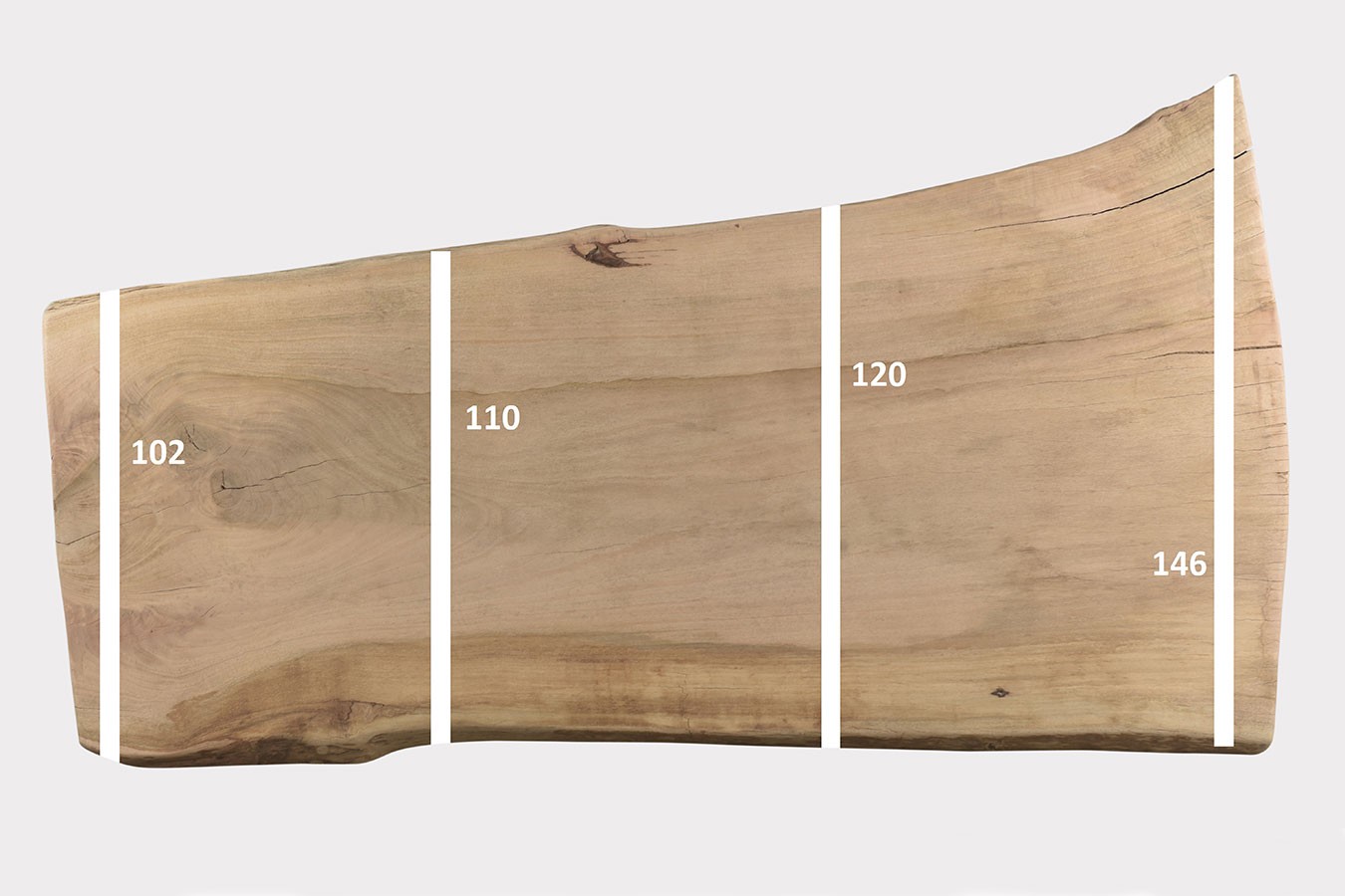 Tischplatte Mangoholz Monolith 260x130 cm