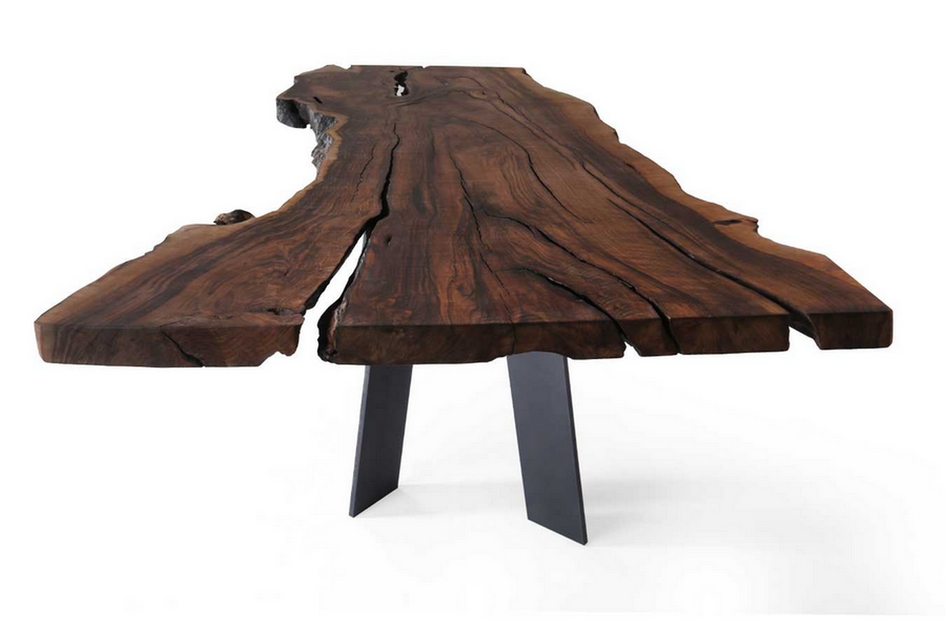 Esstisch Baumscheibe Nussbaum Massivholz 213*66-100*79 cm