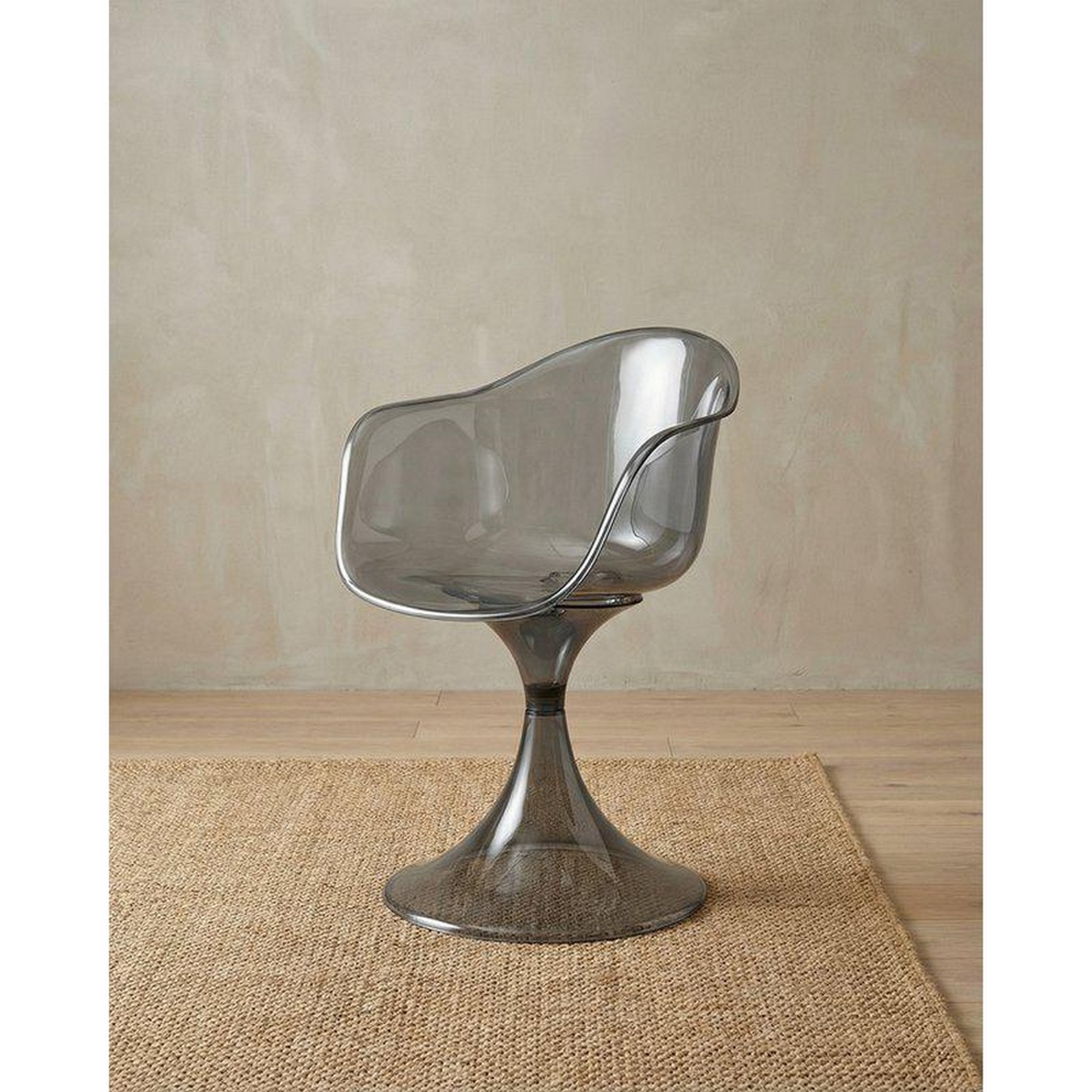 Schalenstuhl Glow grau transparent
