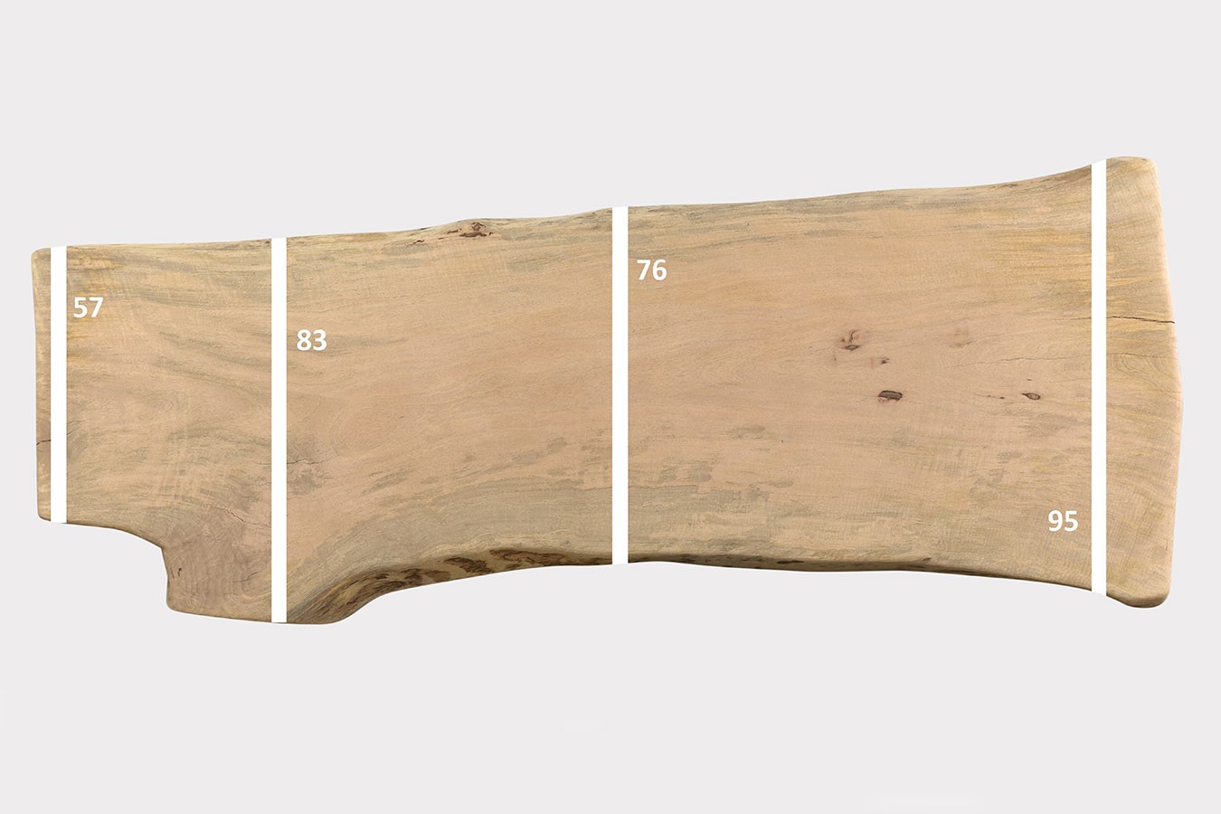 Tischplatte Mangoholz Monolith 245x75 cm