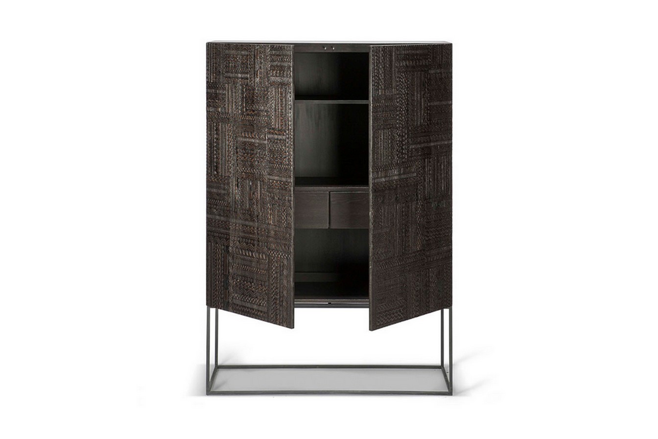 Schrank Tabwa Teak massiv H 180 cm