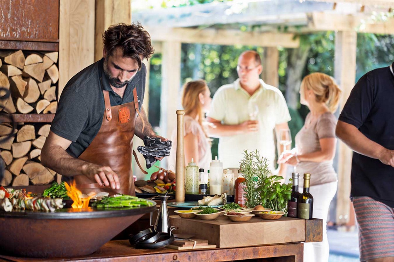 Ofyr Grill Island Corten 85 Teakholz