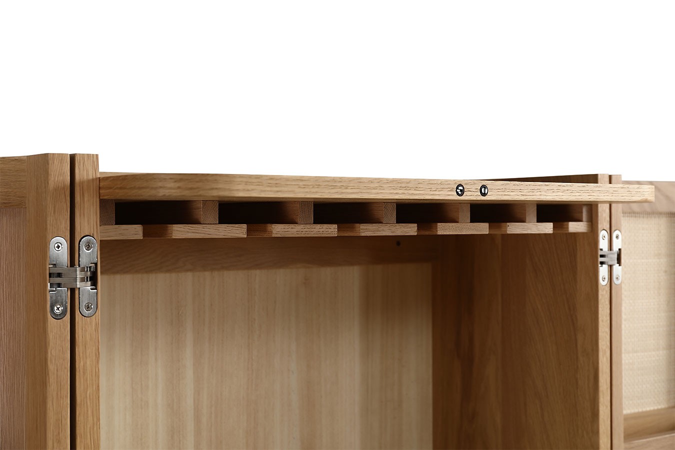 Barschrank Vienna mit Rattangeflecht H 162 cm