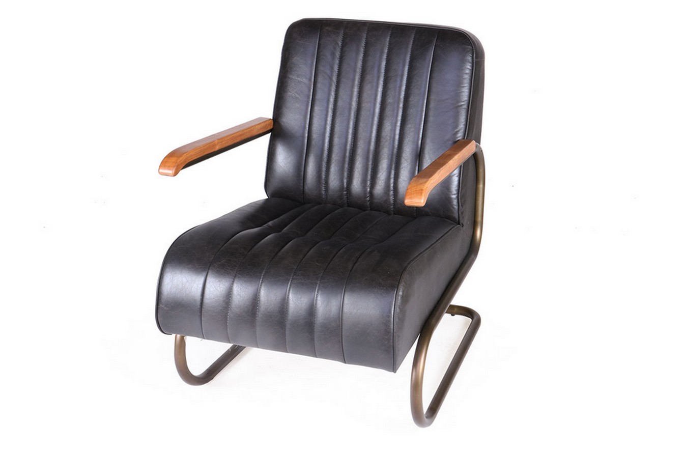 Lounge Sessel Marco 1930 Leder schwarz