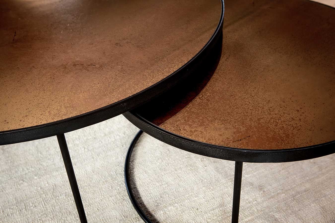 Couchtisch 2er Set Nesting rund bronze