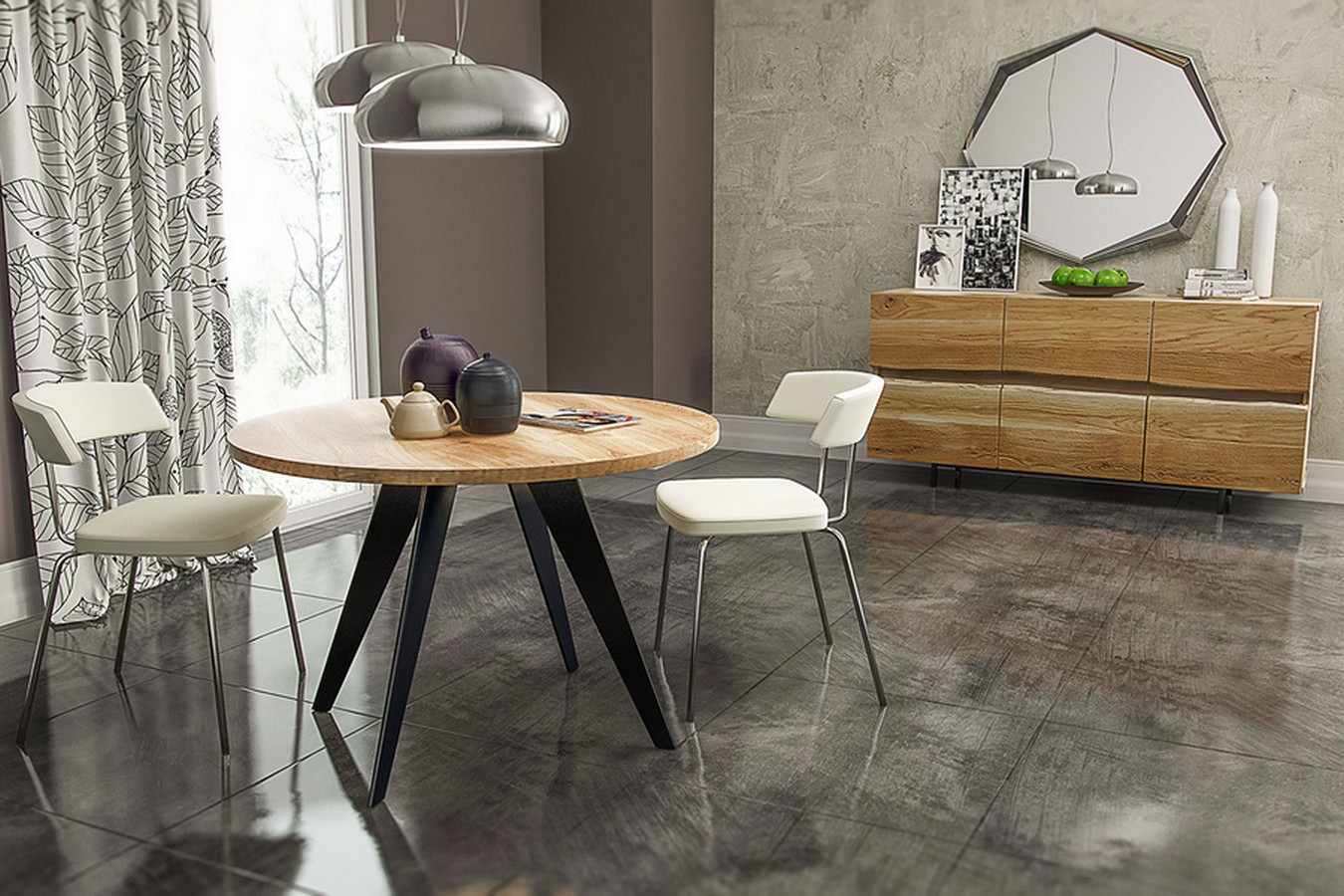 Bistrotisch Anke Eiche massiv rund 70 cm