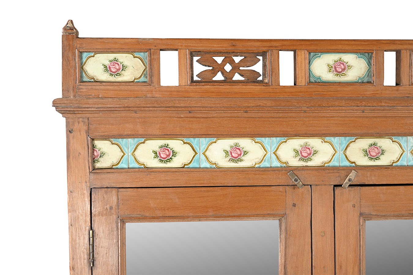 Vitrinenschrank Dutch Style mit Kacheln natur