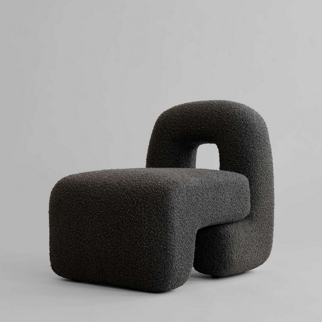 Lounge Sessel Daiku Bouclé grau