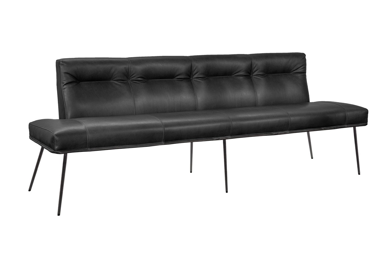 Bank D-light 4-Sitzer Leder schwarz