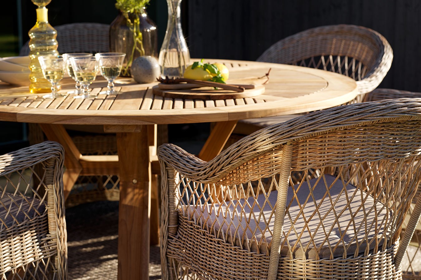 Gartensessel Kamomill mit Kissen beige