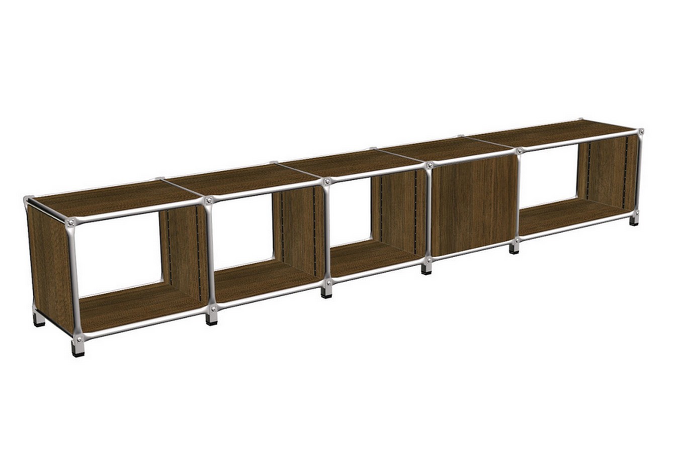 Lowboard System 180 Walnuss B 255 cm