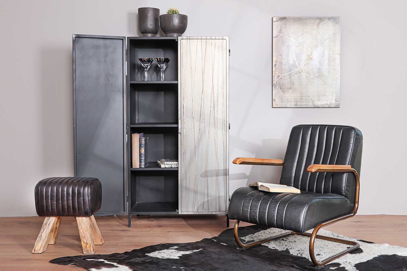 Lounge Sessel Marco 1930 Leder schwarz